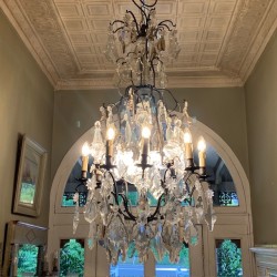 C19th French Crystal Chandelier with 12 Globes