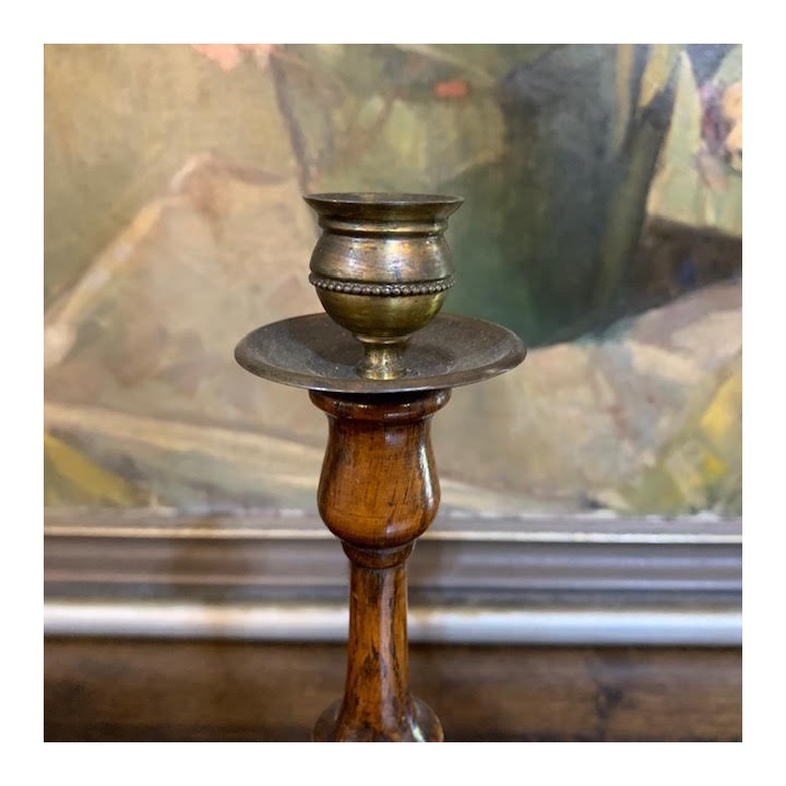 C19th Oak Candleholder