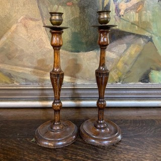 C19th Oak Candleholder