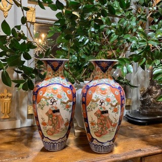 C19th Pair of Meiji Period Vases