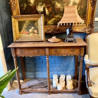 HOLD C19th English Oak Pretty Country Oak Console