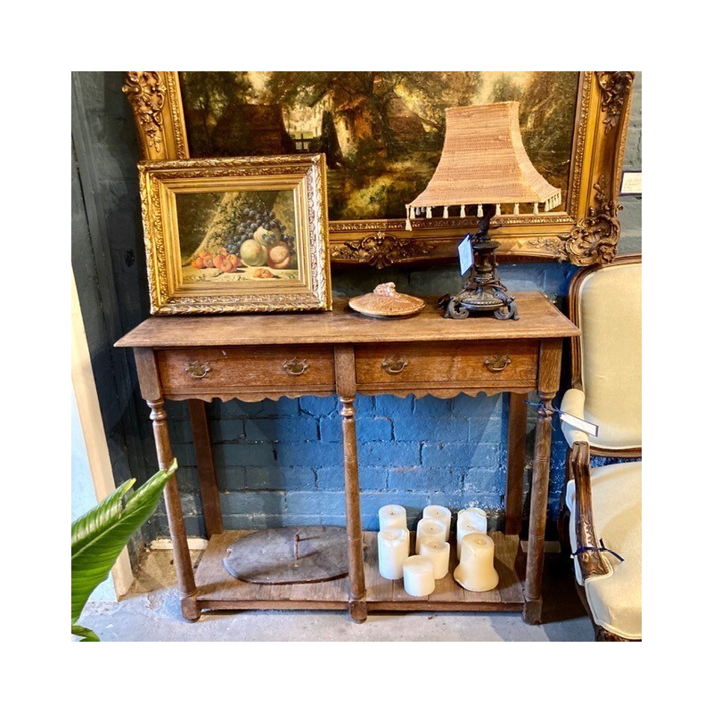 HOLD C19th English Oak Pretty Country Oak Console