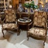 C19th French Walnut Pair of Domed backed Fauteuils