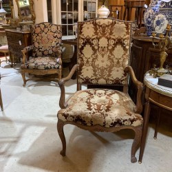 C19th French Walnut Pair of Domed backed Fauteuils