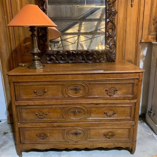 C19th Louis XV Style Oak Commode