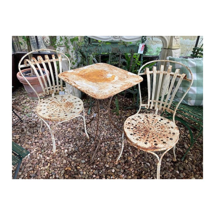 C1900 Pair of French Garden Chairs as found