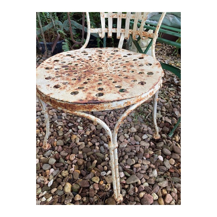 C1900 Pair of French Garden Chairs as found