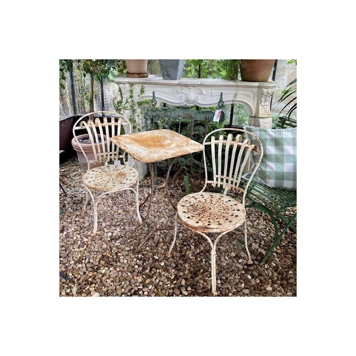 C1900 Pair of French Garden Chairs as found