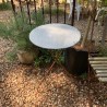 French Vintage Tri Leg Metal Topped Table