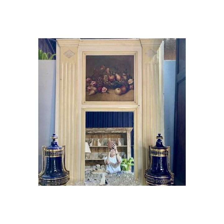 C19th French Directoire Mirror featuring Still Life