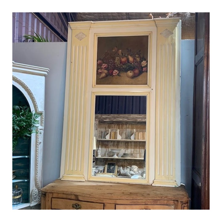 C19th French Directoire Mirror featuring Still Life