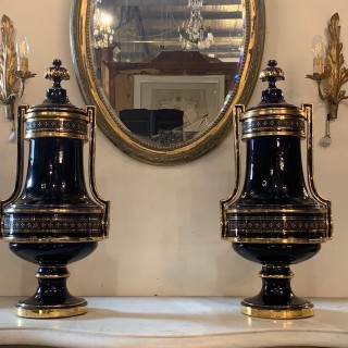 C19th Pair Napoleon III Porcelain Vases