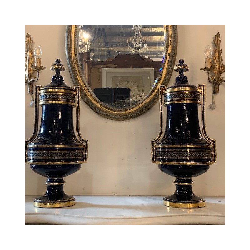 C19th Pair Napoleon III Porcelain Vases