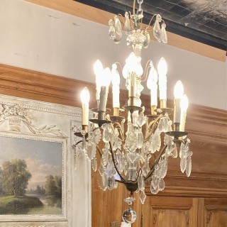 C19th French Crystal 10 light Chandelier