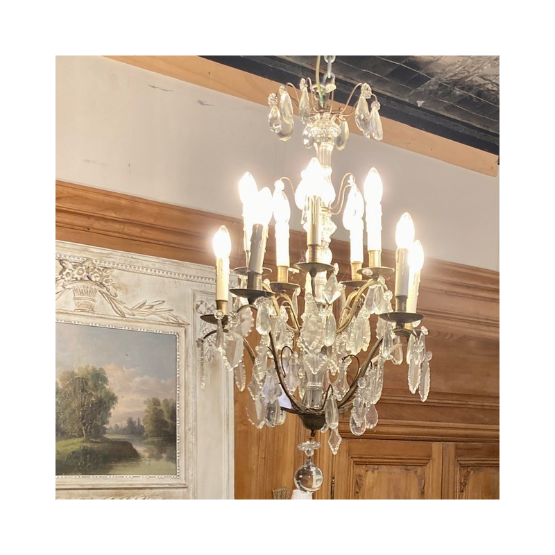 C19th French Crystal 10 light Chandelier