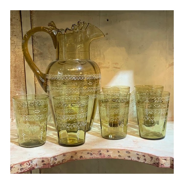 C19th Napoleon III Jug and 6 Glasses