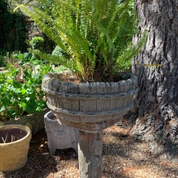 C1920 Faux Bois Pedestal and Jardiniere