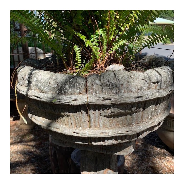 C1920 Faux Bois Pedestal and Jardiniere