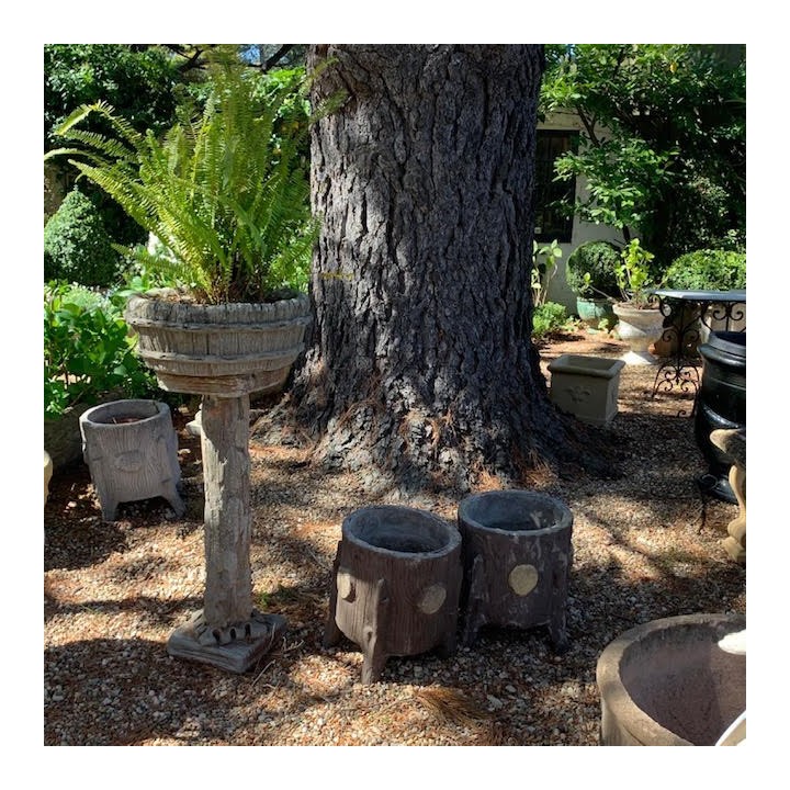 C1920 Faux Bois Pedestal and Jardiniere
