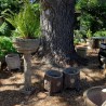 C1920 Faux Bois Pedestal and Jardiniere