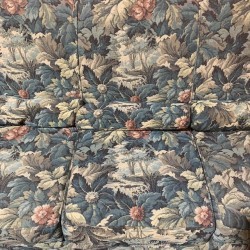SOLD French Vintage Tapestry Sofa with Pair of Fauteuils and Ottoman