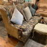 French Vintage Tapestry Sofa with Pair of Fauteuils and Ottoman