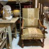 French C19th Louis XIII Walnut Armchair