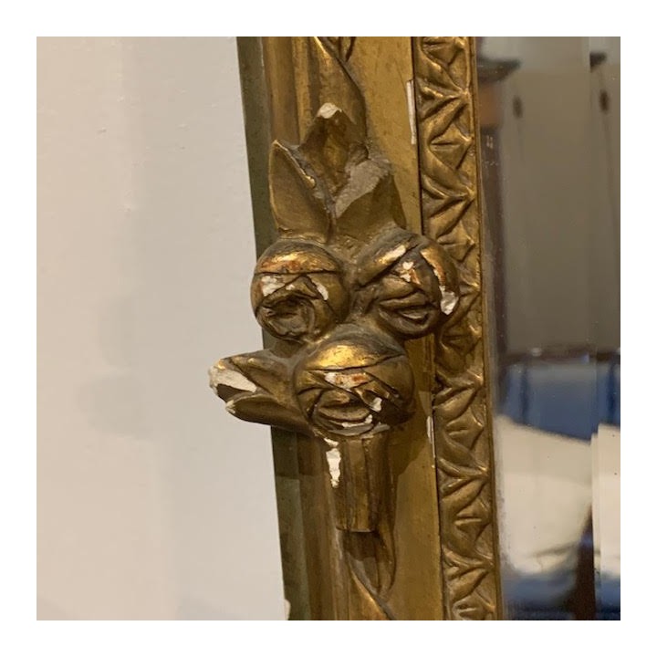 SOLD C18th French Water Gilding and Green Painted Finish Mirror