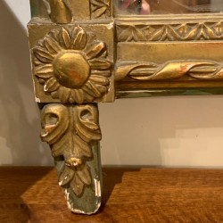 SOLD C18th French Water Gilding and Green Painted Finish Mirror