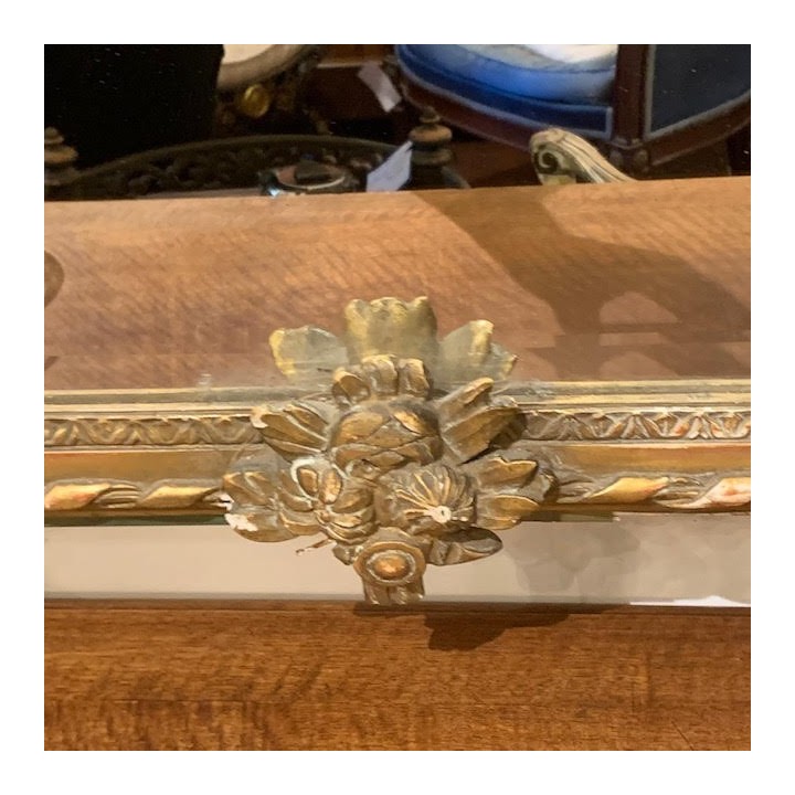 SOLD C18th French Water Gilding and Green Painted Finish Mirror