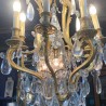 C19th Crystal and Bronze Chandelier 13 lights