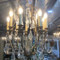 C19th French Bronze and Crystal 9 lights 1000 x 500