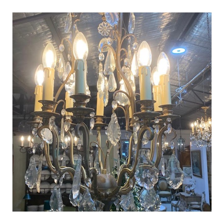 C19th French Bronze and Crystal 9 lights 1000 x 500