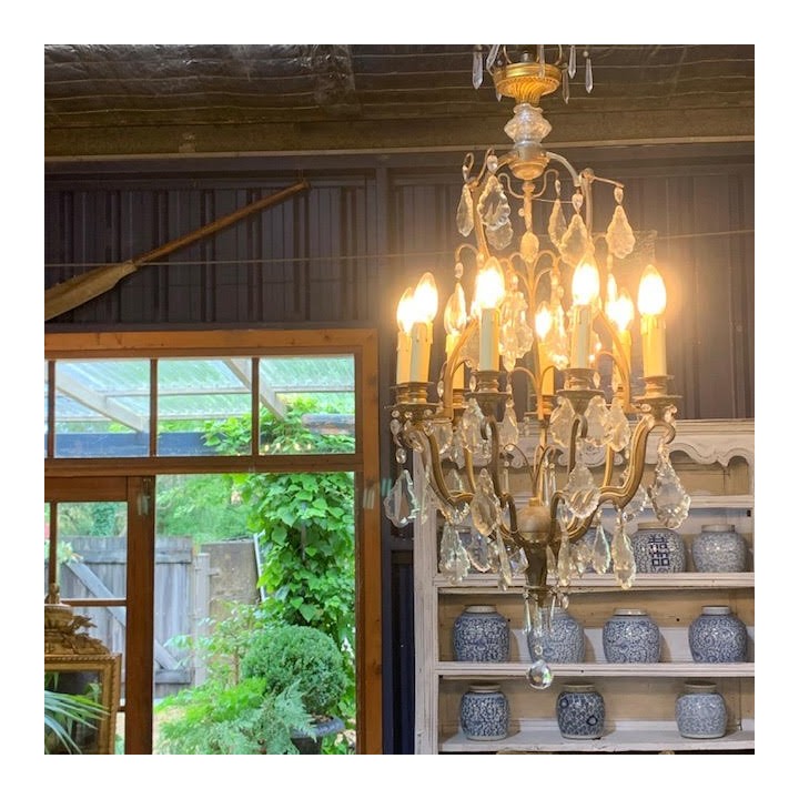 C19th French Bronze and Crystal 9 lights 1000 x 500