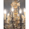 French Early C19th Chandelier Bronze and Crystal