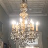 French Early C19th Chandelier Bronze and Crystal
