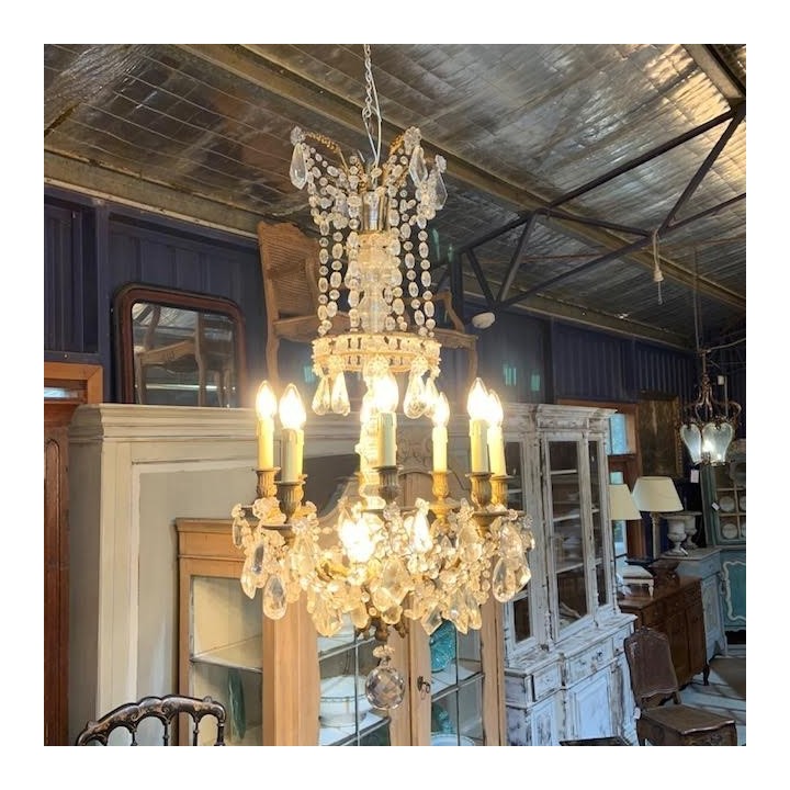 C19th French Crystal Chandelier