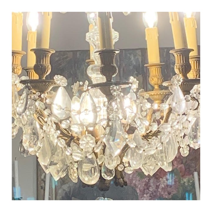 C19th French Crystal Chandelier