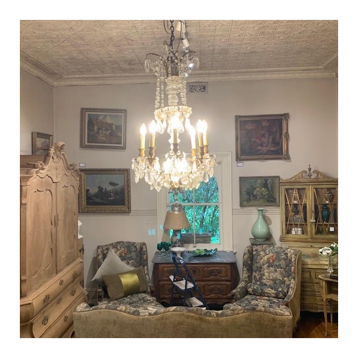 C19th French Crystal Chandelier