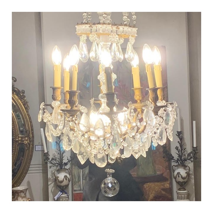C19th French Crystal Chandelier