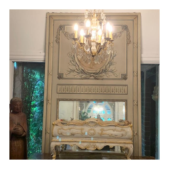 C1940 French Chandelier Crystal 6 light Chandelier