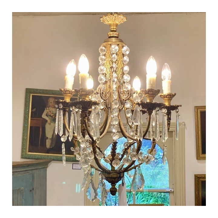 C1900 French Crystal Chandelier