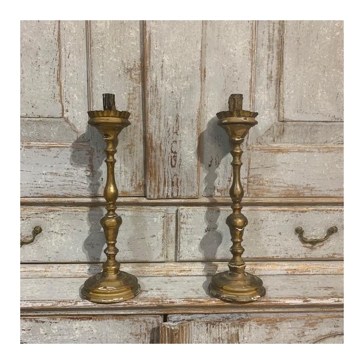 C19th Pair of Pique Cierge
