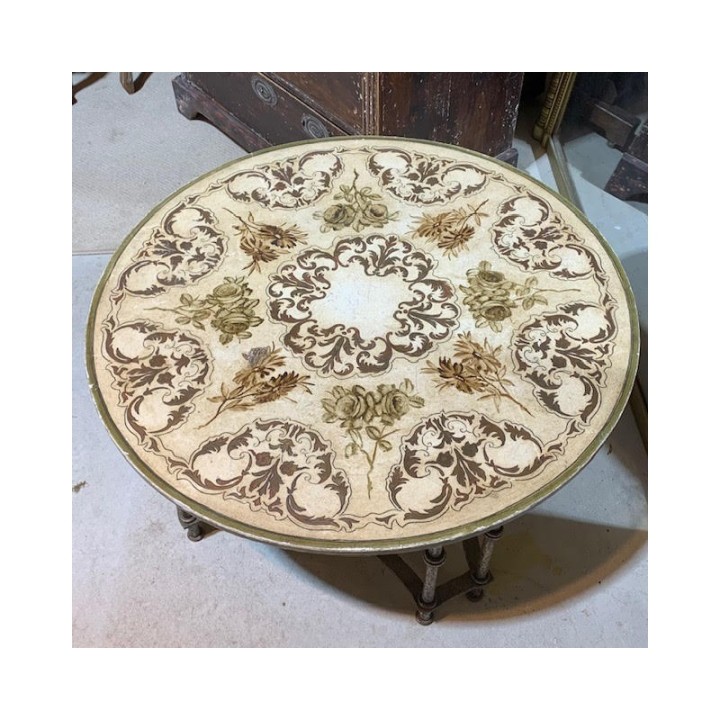 HOLD French C1940 Iron Base Coffee Table with Marble top
