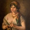 C19th Italian Oil on Canvas Gypsy Girl