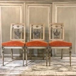 C19th Directoire Six French Set of Dining Chairs