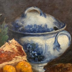 SOLD C19th French Still Life Kitchen scene hold