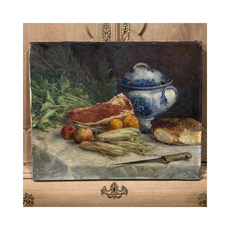 C19th French Still Life Kitchen scene