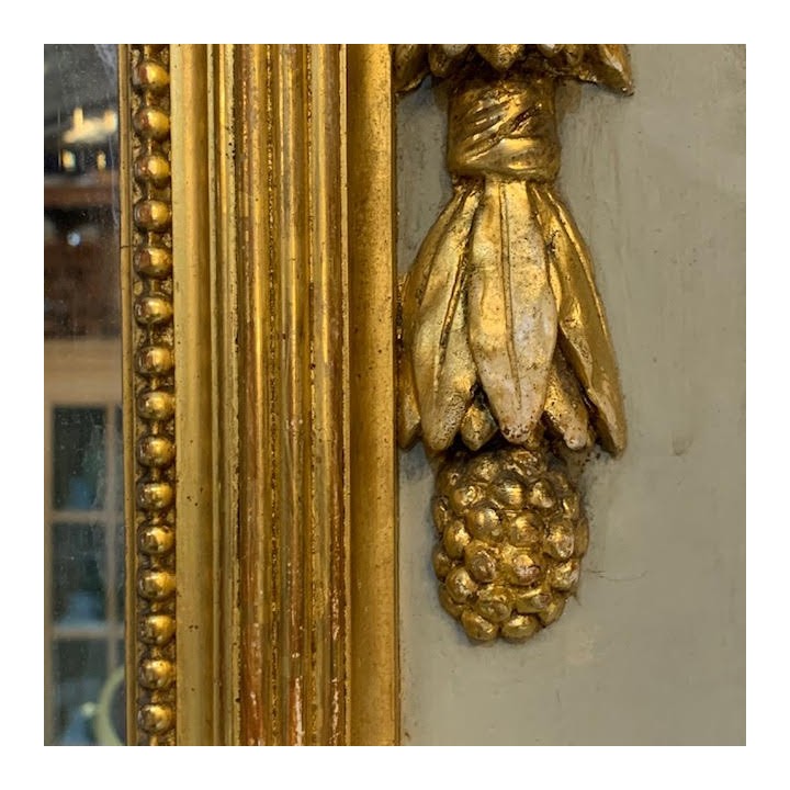 C19th French Trumeau Mirror Style Louis XVI