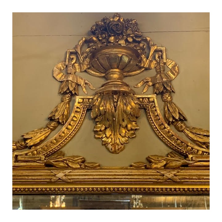 C19th French Trumeau Mirror Style Louis XVI